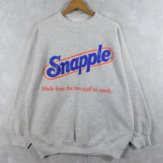 画像1: 90's Tultex USA製 "Snapple" 飲料メーカー ロゴプリントスウェット XL (1)