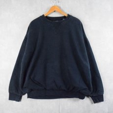 画像1: DHG 裏地サーマル 前V 無地スウェット NAVY 2X (1)