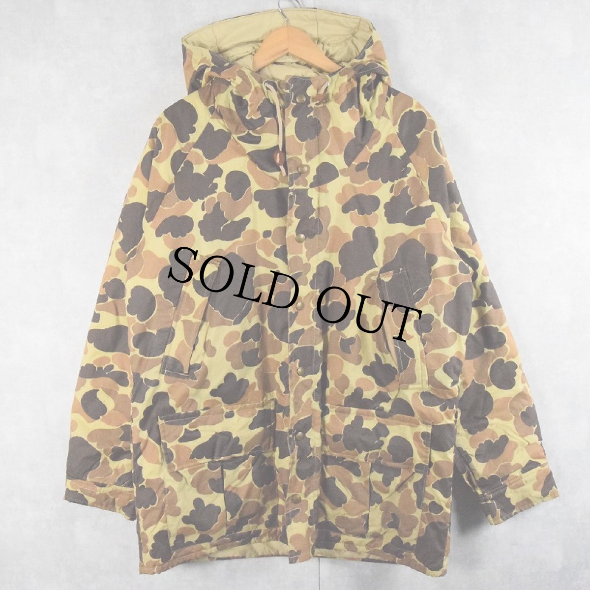 画像4: 70〜80's L.L.Bean "Thinsulate 3M" ダックハンターカモ柄 中綿入り ナイロンマウンテンパーカー M (4)