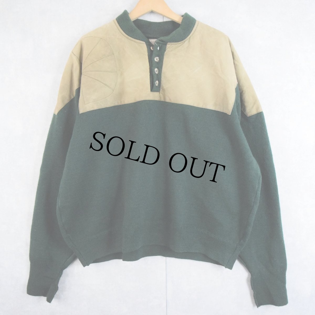 画像1: 90's FILSON USA製 GUIDE SWEATER GREEN XXL (1)