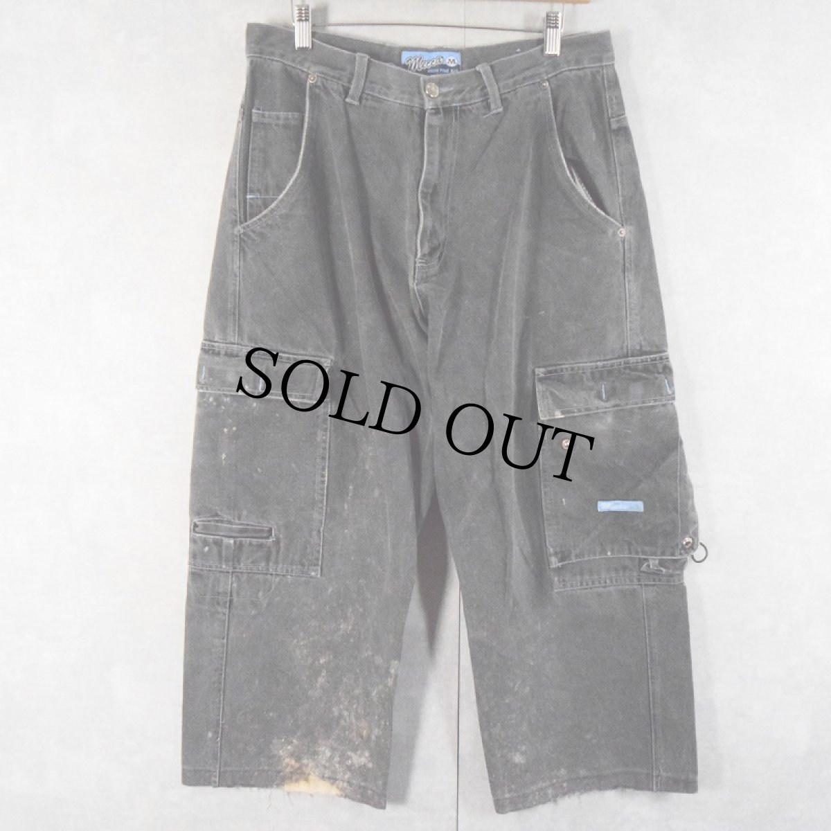 画像4: Mecca ブラックデニムカーゴパンツ W31 (4)