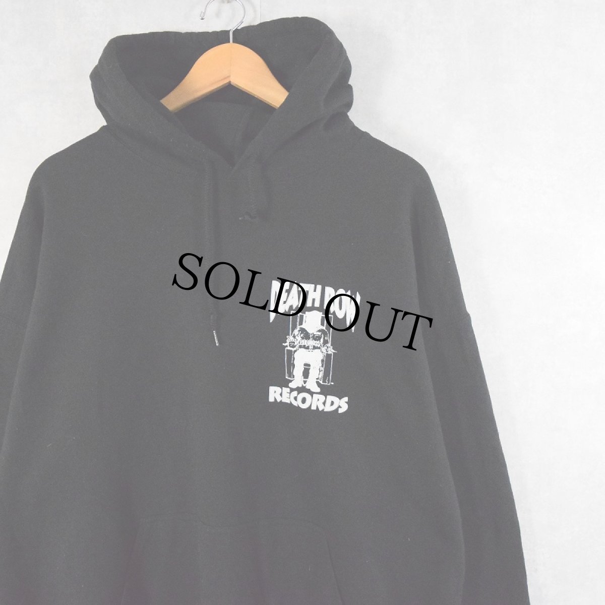 画像2: DEATH ROW RECORDS UK製 ヒップホップレコードレーベル ロゴプリントスウェットフーディー XXL (2)