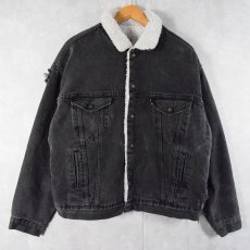 画像1: 80〜90's Levi's USA製 ブラックデニムボアジャケット XL (1)