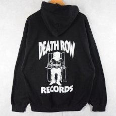 画像1: DEATH ROW RECORDS UK製 ヒップホップレコードレーベル ロゴプリントスウェットフーディー XXL (1)