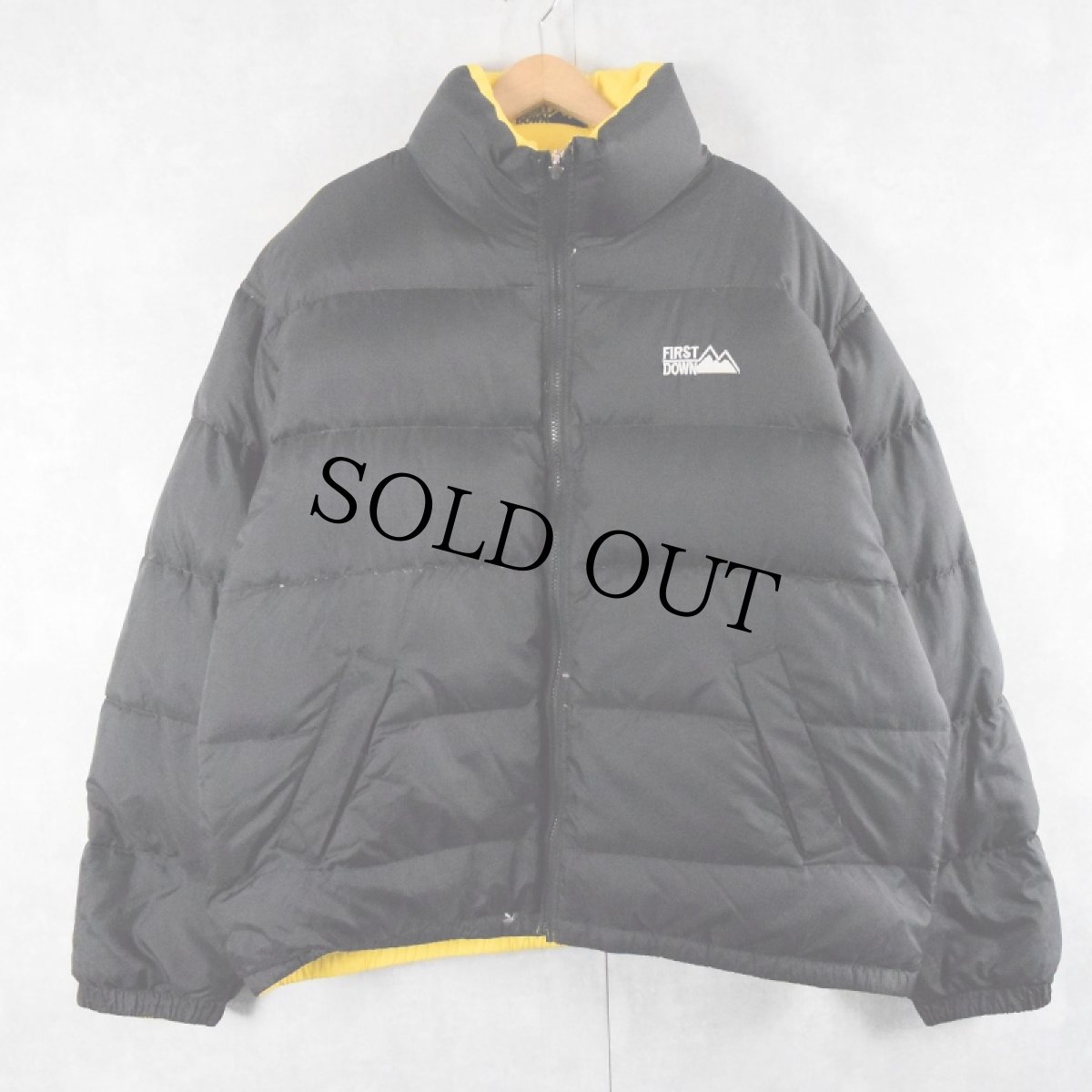 画像2: FIRST DOWN ロゴ刺繍 リバーシブル ダウンジャケット L (2)