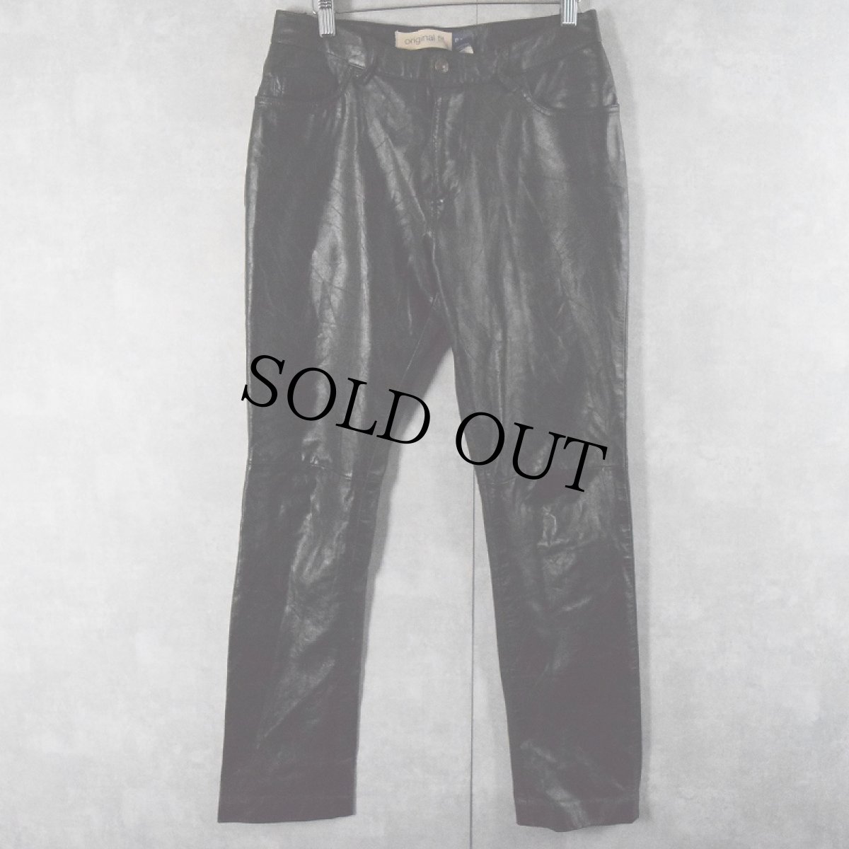 画像1: 2000's GAP INDIA製 レザーパンツ BLACK SIZE4 (1)
