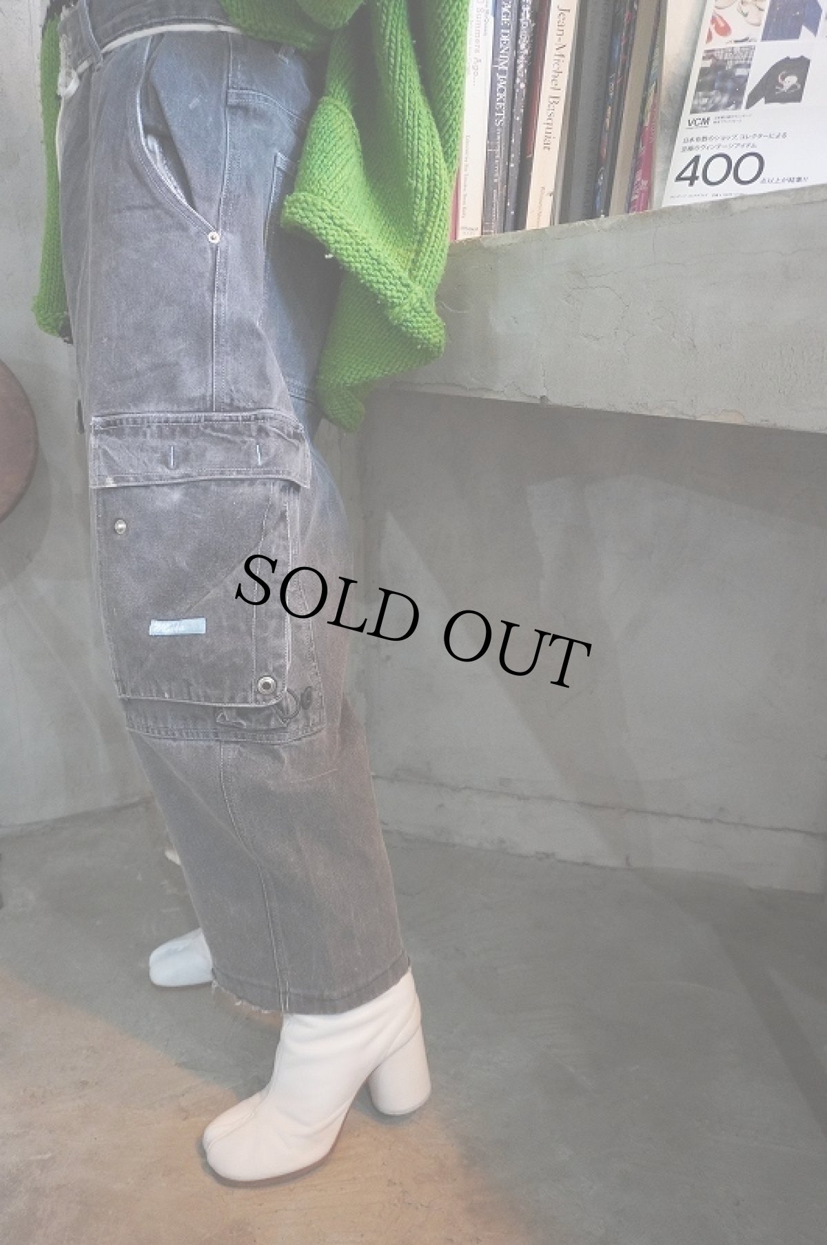 画像2: Mecca ブラックデニムカーゴパンツ W31 (2)