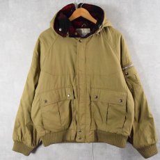 画像2: 80's Masterpiece apparel 裏地ネル ラビットフード ジップパーカー L (2)