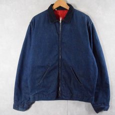 画像1: 〜70's STOREBRAND 中綿入り キルティングライナー デニムカバーオール (1)