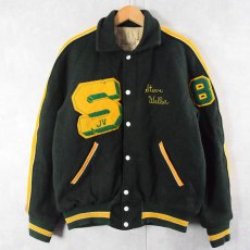 画像1: 70〜80's Rick Rack's SPORT SHACK チェーン刺繍 メルトンウールスタジャン SIZE42 (1)