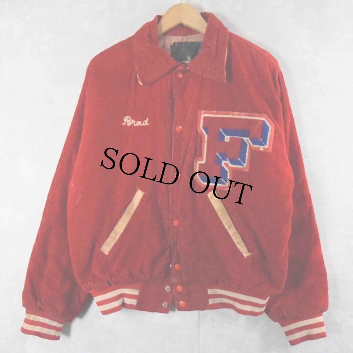 画像2: VINTAGE "Franklin Football" チェーン刺繍 コーデュロイスタジャン (2)