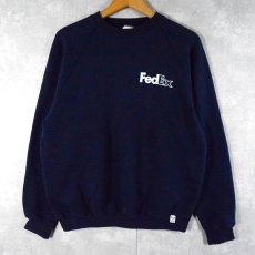 画像2: 90's DISCUS USA製 "FedEx" 企業ロゴプリントスウェット M (2)