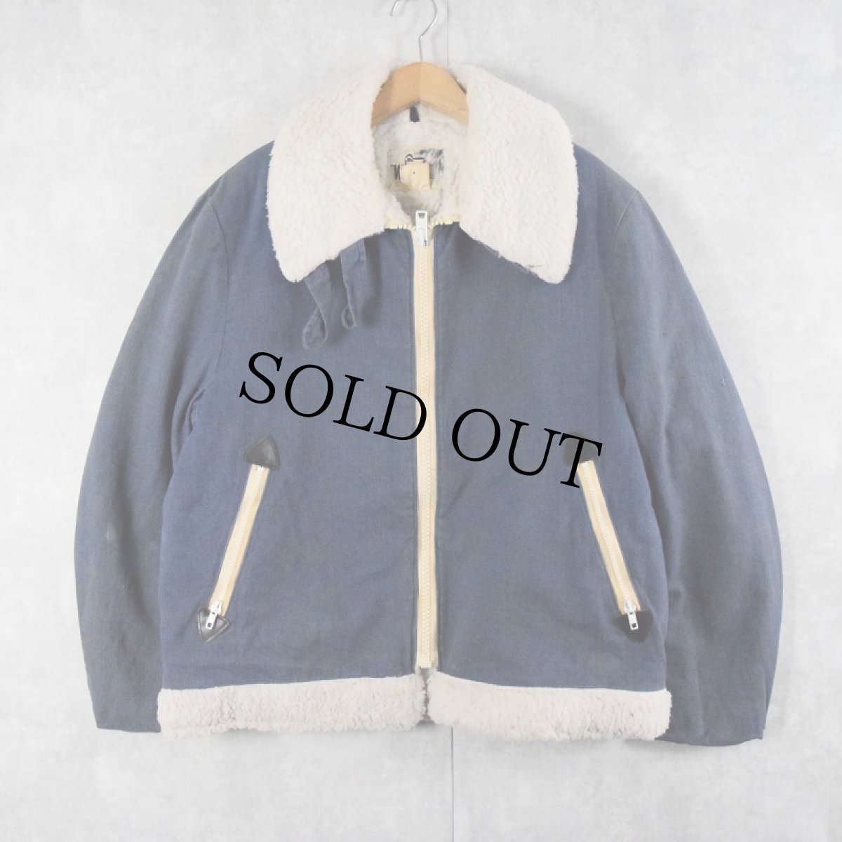 画像1: 90's Woolrich デニムボアジャケット L (1)