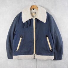 画像1: 90's Woolrich デニムボアジャケット L (1)