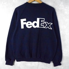 画像1: 90's DISCUS USA製 "FedEx" 企業ロゴプリントスウェット M (1)