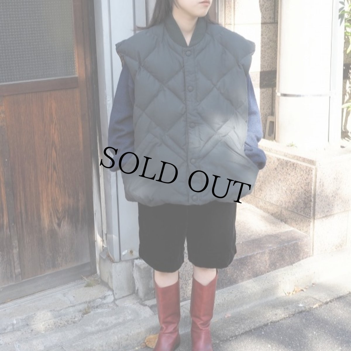 画像2: Cabela's キルティングダウンベスト GREEN XL (2)