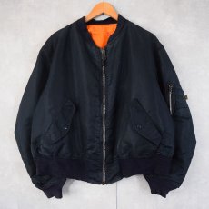 画像1: 民間品 90's ALPHA INDUSTRIES,INC. USA製 MA-1 フライトジャケット NAVY X-LARGE (1)