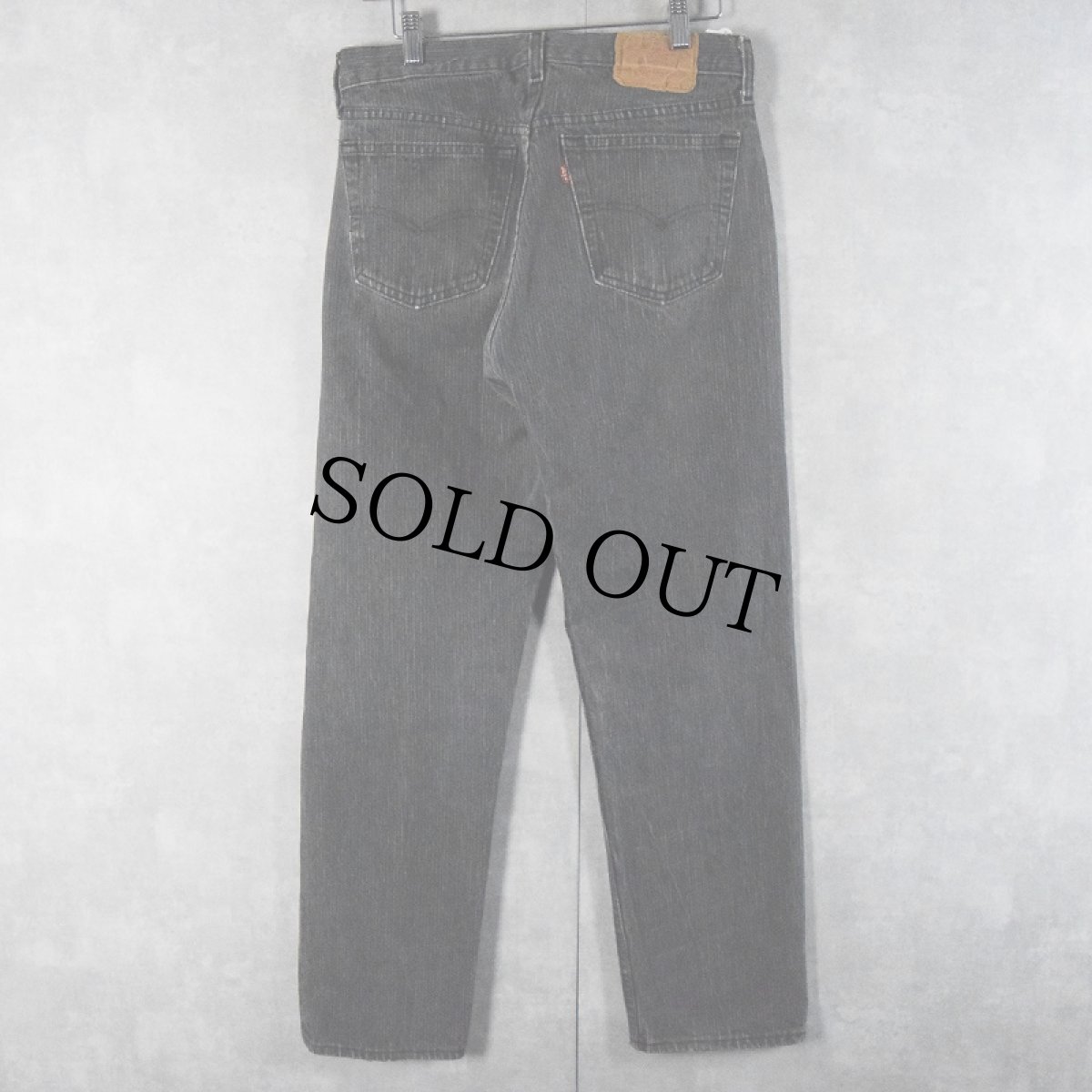 画像2: 80's Levi's 501-0619 ストライプ柄 ブラックデニムパンツ W31 (2)