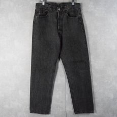 画像1: 80's Levi's 501-0619 ストライプ柄 ブラックデニムパンツ W31 (1)