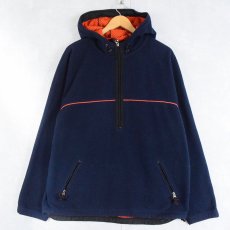 画像1: 2000's GAP ハーフジップ フリースプルオーバージャケット NAVY L (1)