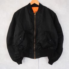 画像1: 民間品 90's ALPHA INDUSTRIES,INC. USA製 MA-1 フライトジャケット BLACK MEDIUM (1)