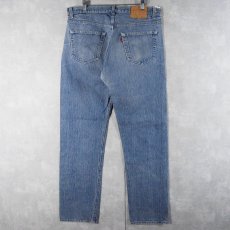 画像2: 80's Levi's 501-0119 ストライプ柄 デニムパンツ W35 (2)