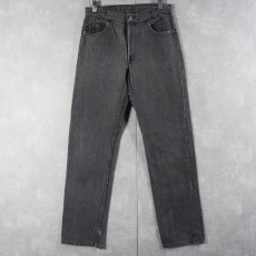 画像1: 80's Levi's 701-0119 ストライプ柄 ブラックデニムパンツ W29 (1)