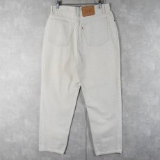 画像2: 80's Levi's 56505-1016 USA製 ストライプ柄 ホワイトデニムパンツ W31 (2)