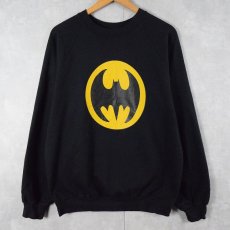 画像1: 90's DC COMICS "BATMAN" USA製 ロゴプリントスウェット BLACK XL (1)