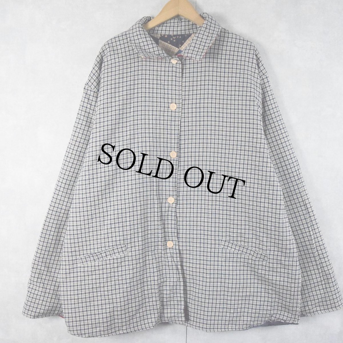 画像2: リバーシブル パッチワーク キルティングジャケット XXL (2)