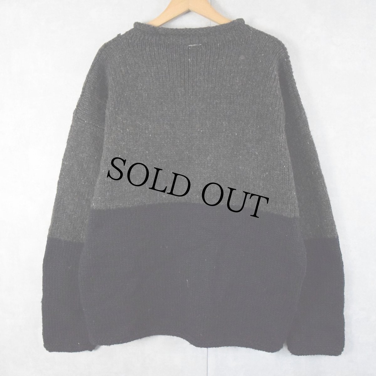 画像2: 柄編み ロールネック ウールニットセーター  (2)