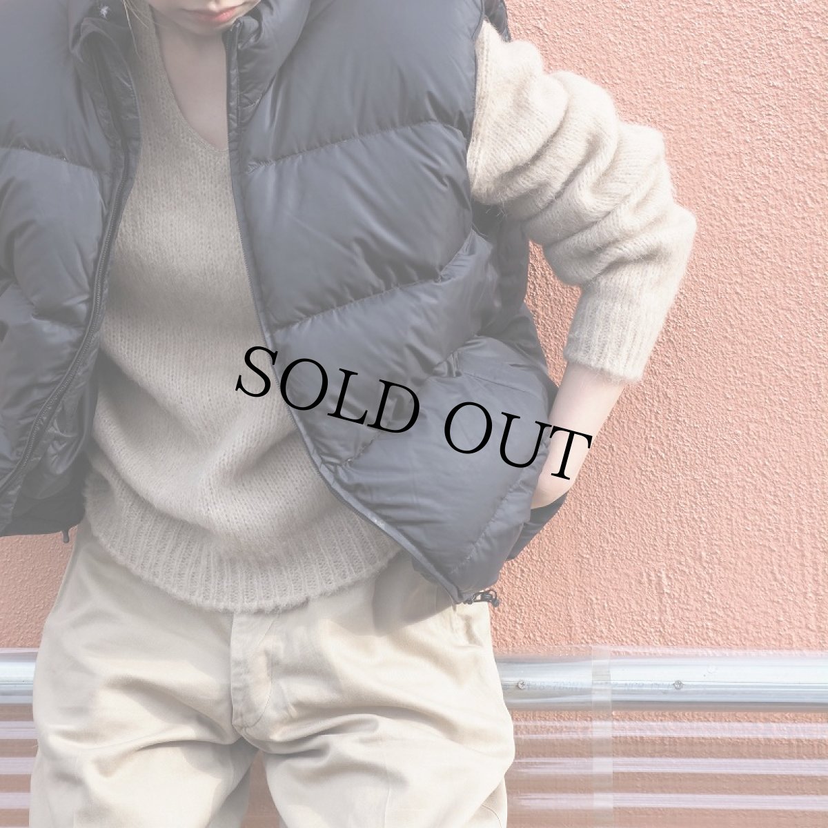 画像2: 60's h.i.s モヘア×アルパカ Vネックニットセーター M (2)