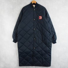画像1: 【SALE】 〜80's KOCH Supplies Inc. USA製 ロゴワッペン付き キルティングコート NAVY L (1)