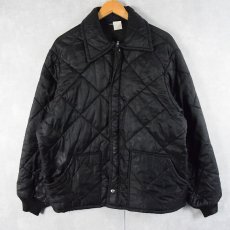画像1: 〜90's USA製 中綿入り キルティングジャケット BLACK  (1)