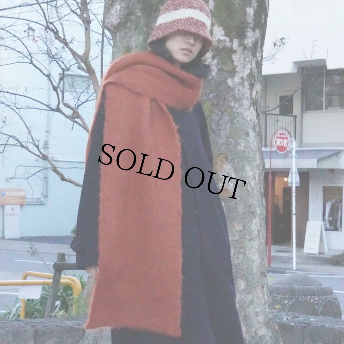 画像3: F.O.G. "Mohair Knit Wide Muffler" no fringe Poppy  (3)