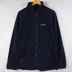 画像1: berghaus ロゴ刺繍 フリースジップジャケット NAVY L (1)