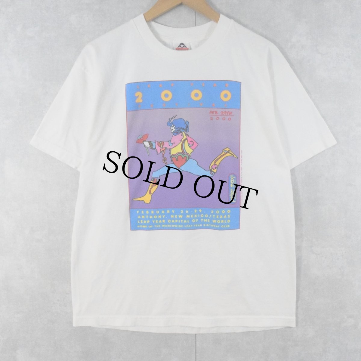 画像1: 2000's PETER MAX "LEAP YEAR 2000 FESTIVAL" アートプリントTシャツ L (1)