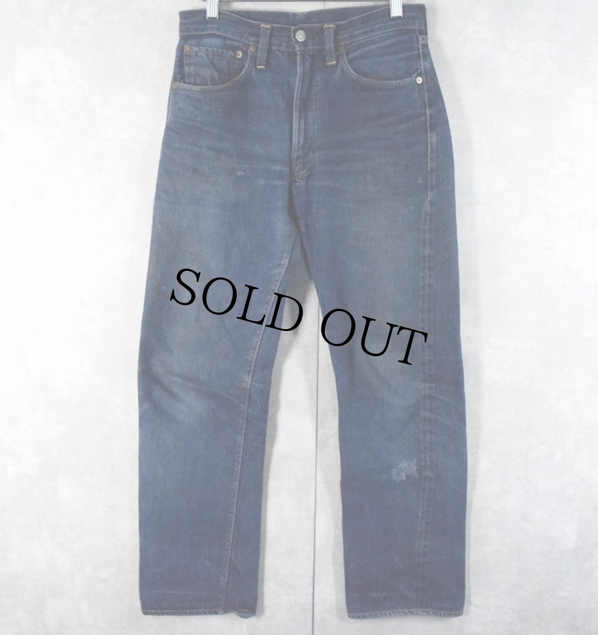 画像1: 50's LEVI'S 501ZXX BIGE 革パッチ 両面タブ デニムパンツ W28 (1)