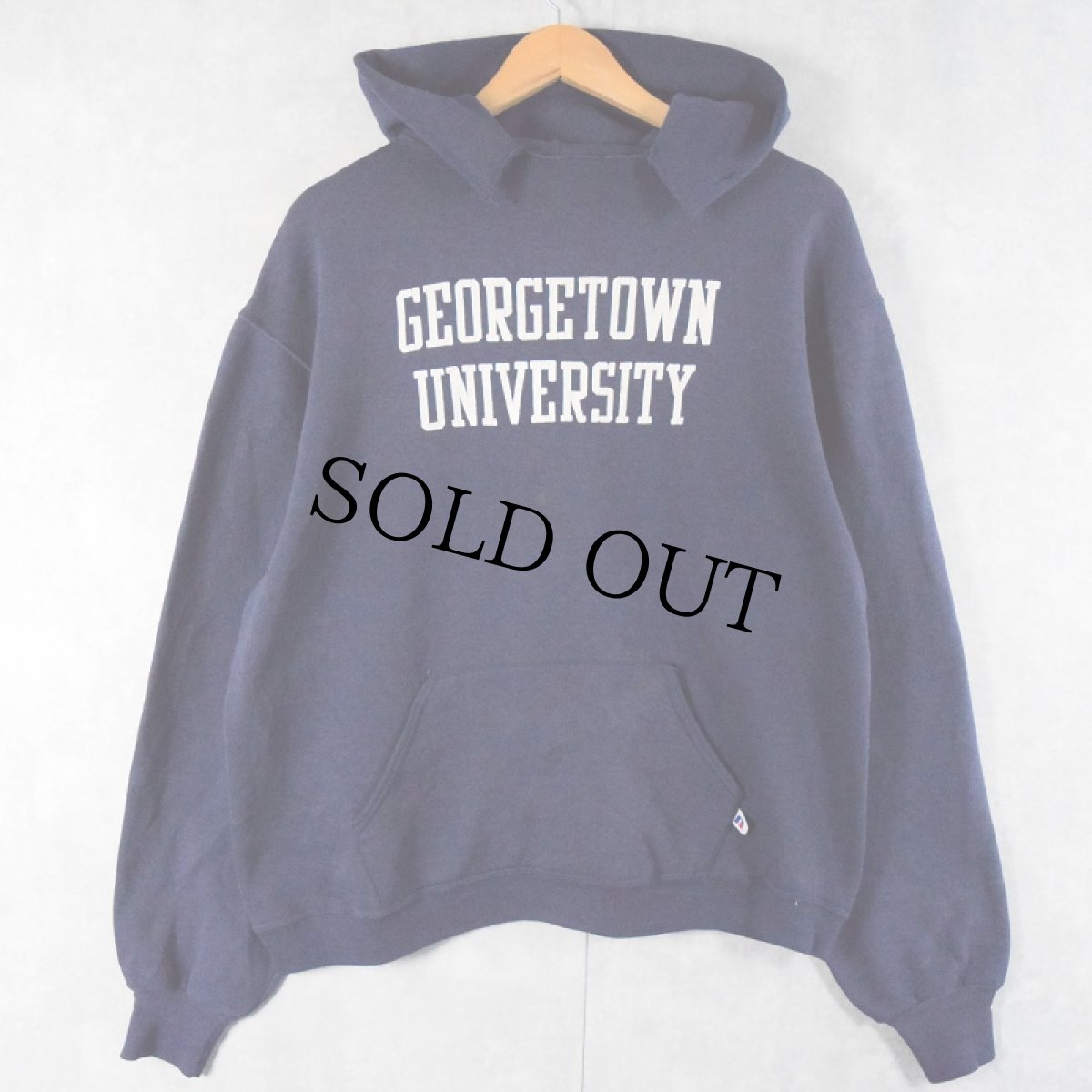 画像1: 80's RUSSELL ATHLETIC USA製 "GEORGETOWN UNIVERSITY" スウェットフーディ NAVY XL (1)