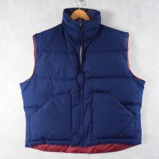 画像1: 80〜90's MONTGOMERY WARD ポリエステル×コットン ダウンベスト NAVY XL (1)