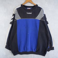 画像1: hummel 切り替えデザイン ロゴ刺繍スウェット XL (1)