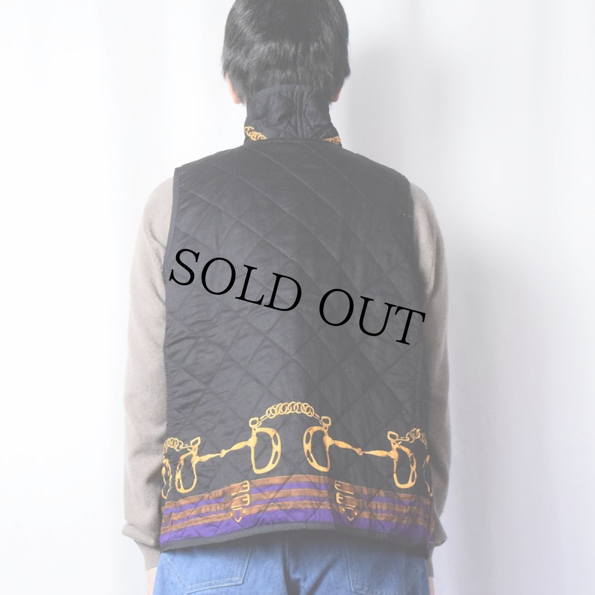 画像4: Ralph Lauren スカーフ柄 リバーシブルキルティングベスト 1X (4)