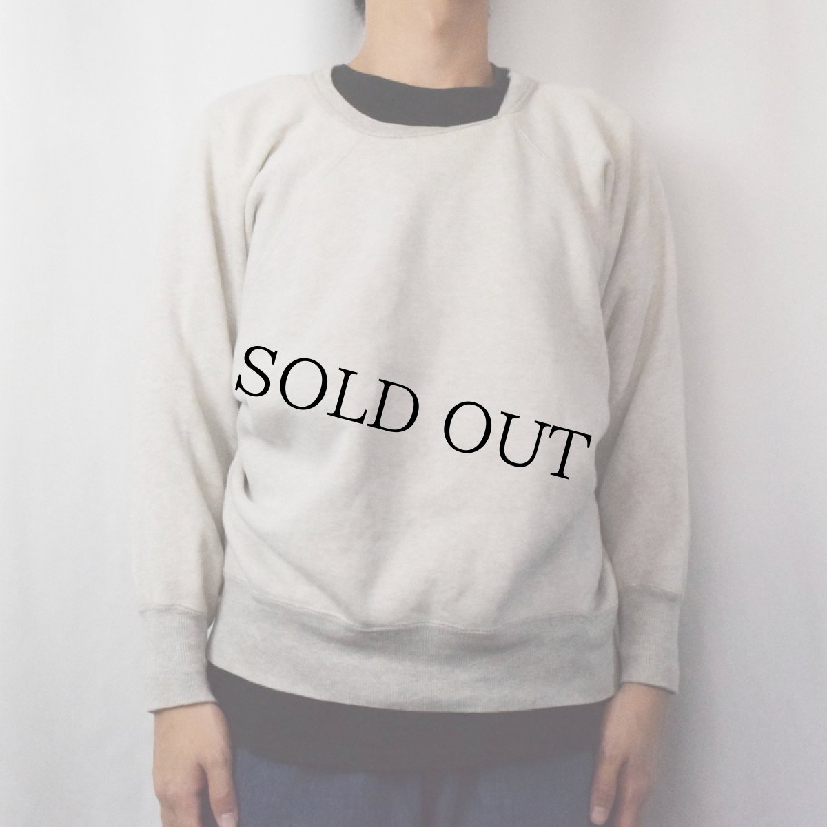 画像2: 40〜50's 脇下三角ガゼット ツートーン ラグランスウェット (2)