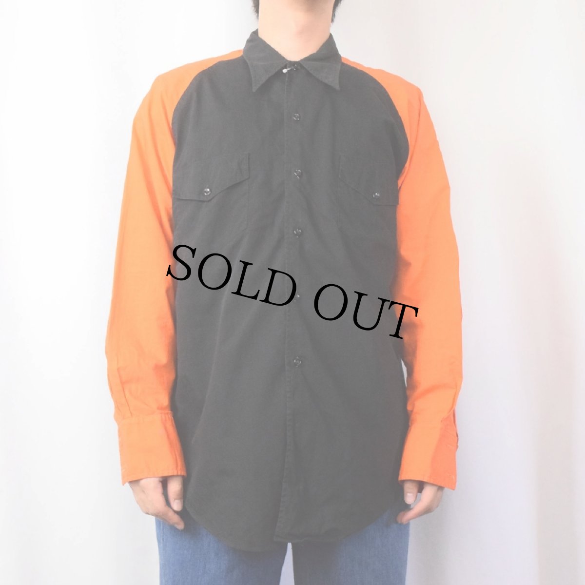 画像2: 40's GENERAL ATHLETIC PRODUCTS CO. チェーン刺繍 2トーンコットンシャツ (2)