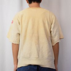 画像3: 60's Champion REVERSE WEAVE タタキタグ "Wheaton" 染み込みプリント カットオフスウェット M (3)