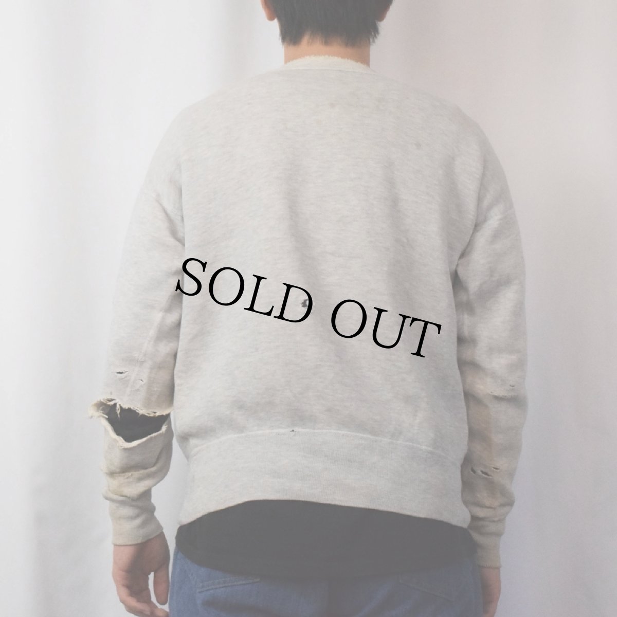 画像3: 50's 針抜き前V 無地スウェット (3)