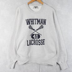 画像1: 90's Lee USA製 REVERSE WEAVE TYPE "WHITMAN LACROSSE" プリントスウェット XL (1)