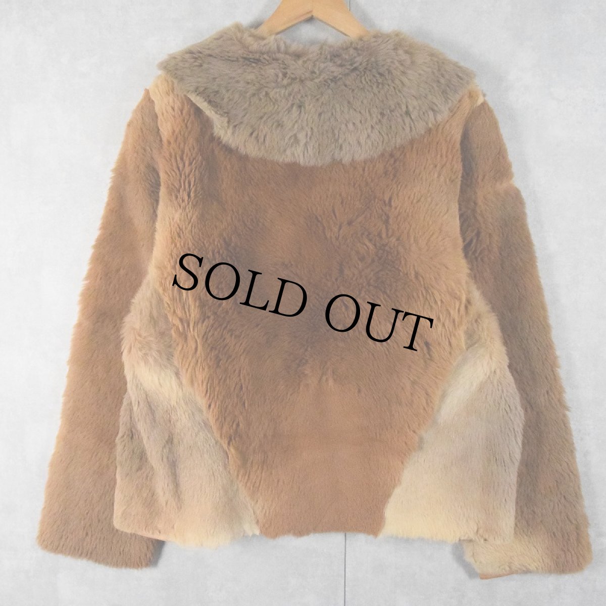 画像2: VINTAGE ハンドメイド パッチワーク ファージャケット (2)