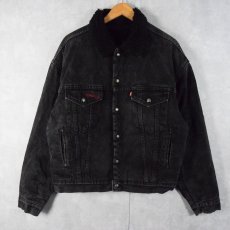 画像1: 80〜90's Levi's ブラックデニムボアジャケット (1)