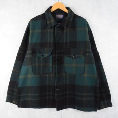 画像1: 60's PENDLETON チェック柄 ウールシャツジャケット XL (1)